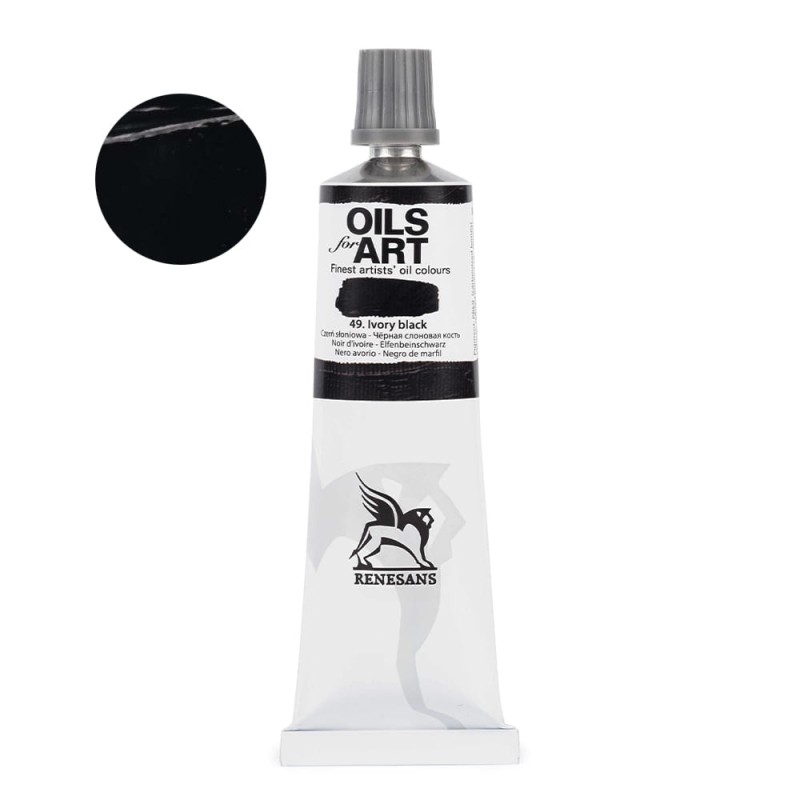 Farba olejna Olej for Art 60 ml - 49 Czerń Słoniowa