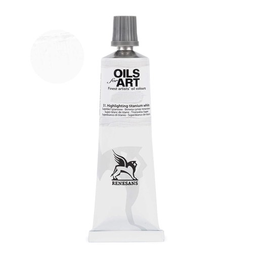 Farba olejna Renesans Oils for Art 60 ml - 51 Superbiel tytanowa