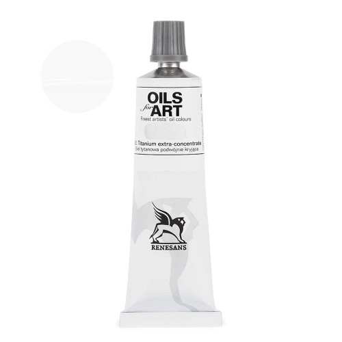 Farba olejna Renesans Oils for Art 60 ml - 53 Biel tytanowa podwójnie kryjąca