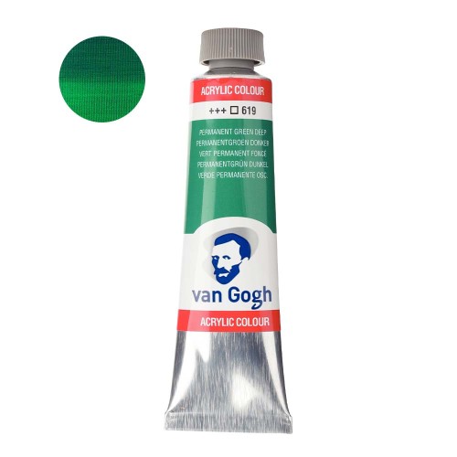 Farba akrylowa Van Gogh 40ml - 619 Permanent green deep