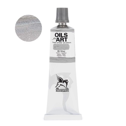 Farba olejna Renesans Oils for Art 60 ml - 89 Srebro