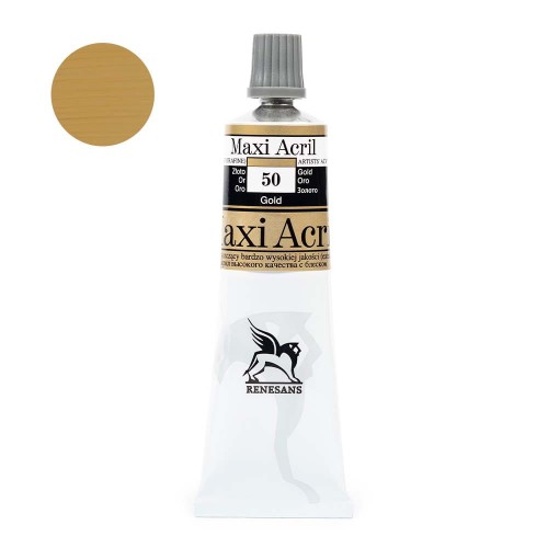 Farba akrylowa Maxi Akryl 60 ml - 50 Złoto