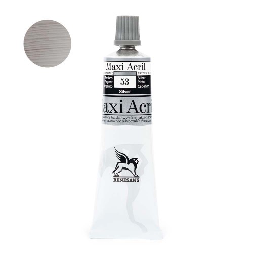 Farba akrylowa Maxi Akryl 60 ml - 53 Srebro