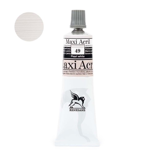 Farba akrylowa Maxi Akryl 60 ml - 49 Biel perłowa