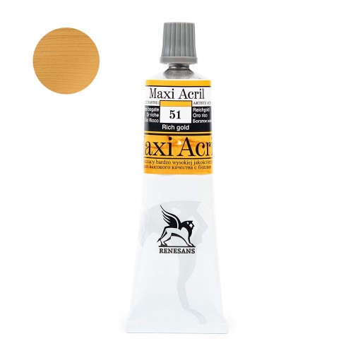 Farba akrylowa Maxi Akryl 60 ml - 51 Złoto bogate
