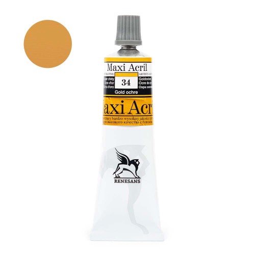 Farba akrylowa Maxi Akryl 60 ml - 34 Ugier żółty