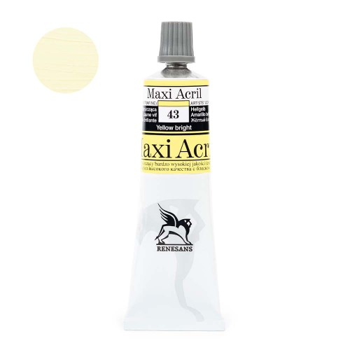 Farba akrylowa Maxi Akryl 60 ml - 43 Żółta błyszcząca