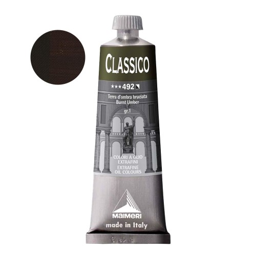 Farba olejna Maimeri Classico 60 ml - 492 Burnt Umber