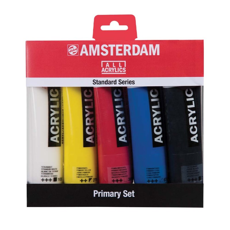 Zestaw farb akrylowych Amsterdam Primary Set 5 x 120 ml