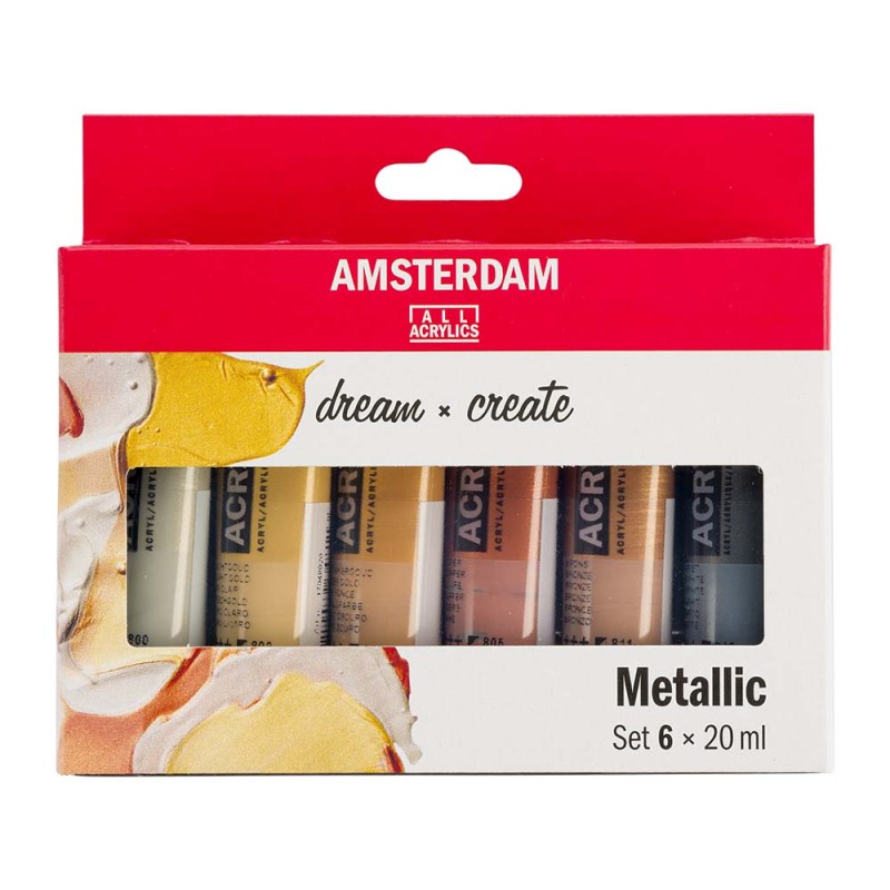 Zestaw farb akrylowych Amsterdam Metallic 6 x 20 ml