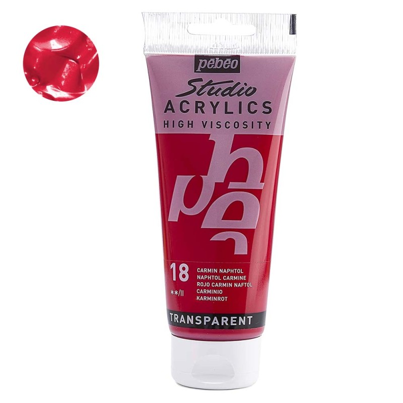 Farba akryl Studio Pebeo 100 ml - 18 Naphtol carmine
