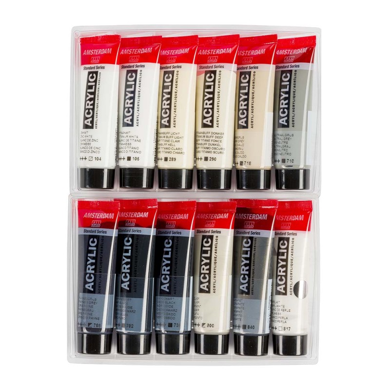 Zestaw farb akrylowych Amsterdam Grey 12 x 20 ml