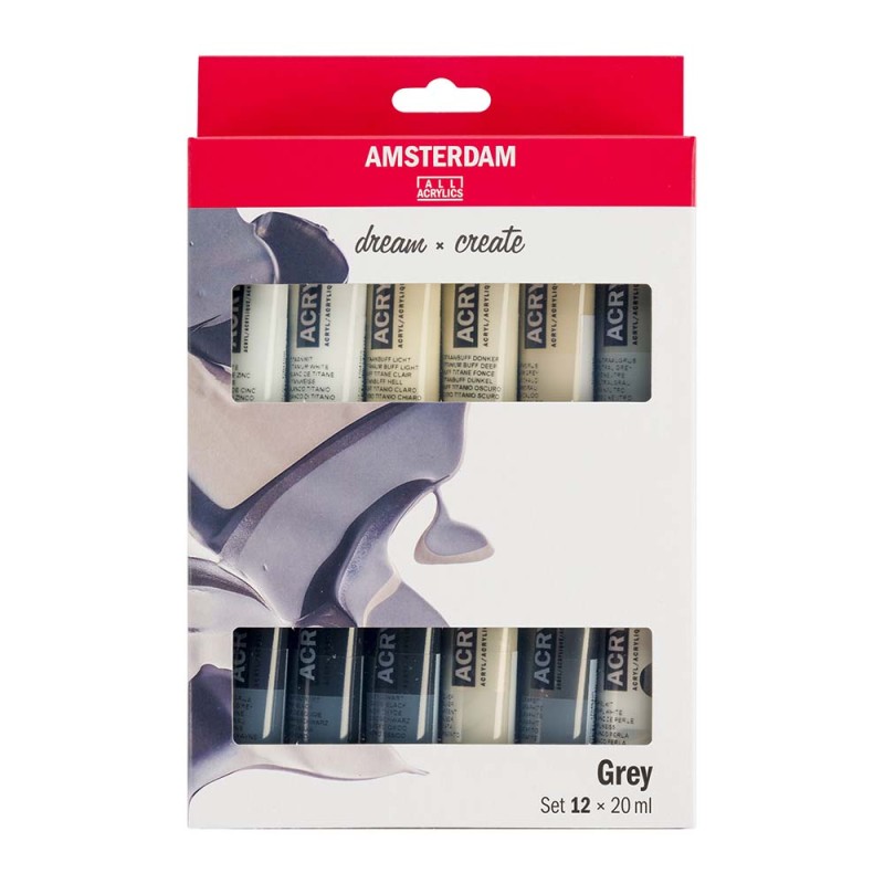 Zestaw farb akrylowych Amsterdam Grey 12 x 20 ml