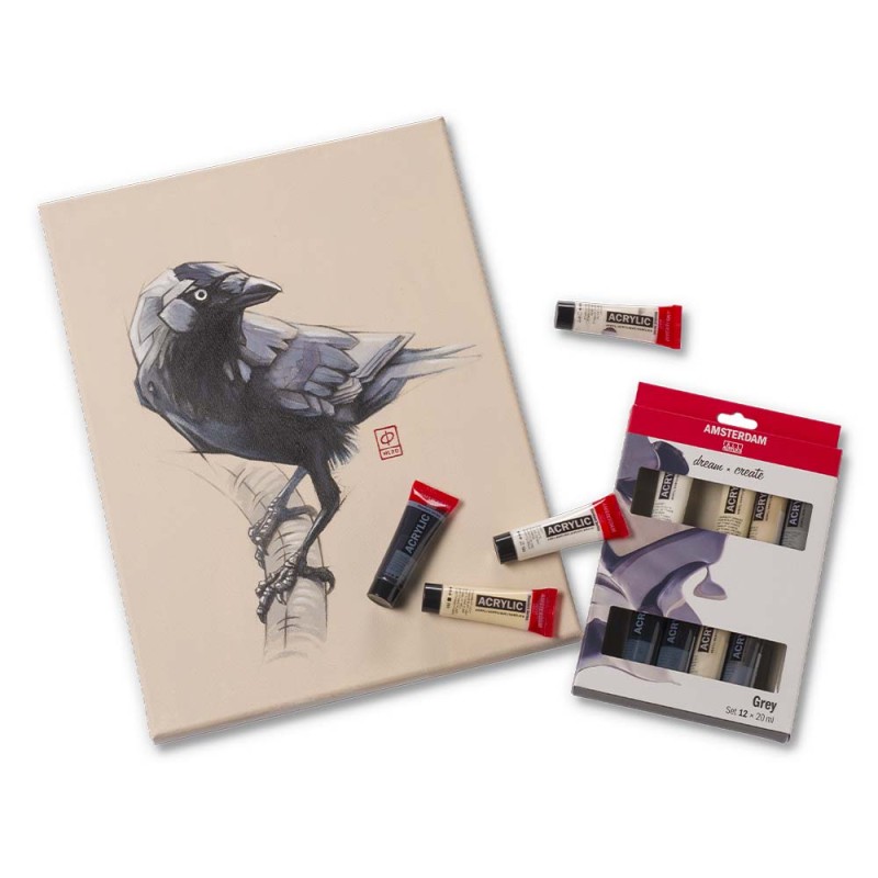 Zestaw farb akrylowych Amsterdam Grey 12 x 20 ml