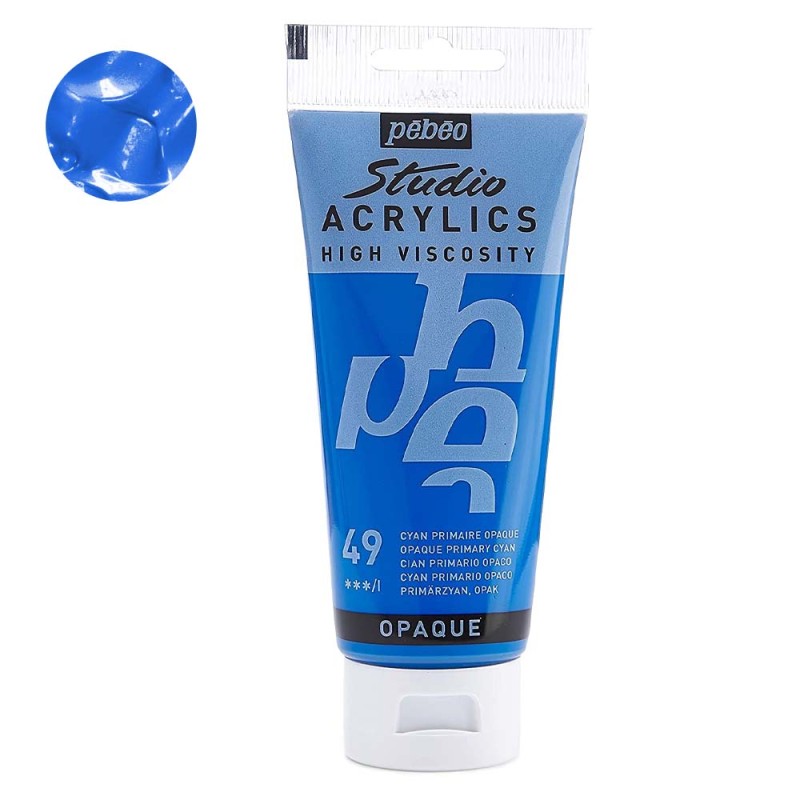 Farba akrylowa Studio Pebeo 100 ml - 49 Opaque primary cyan