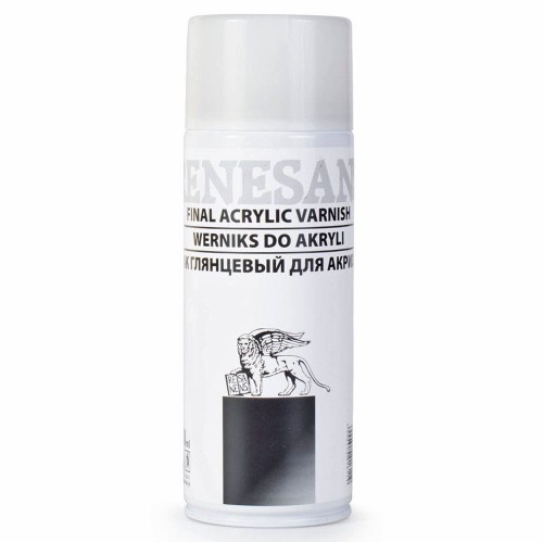 Werniks końcowy z połyskiem do akryli Renesans 400 ml spray