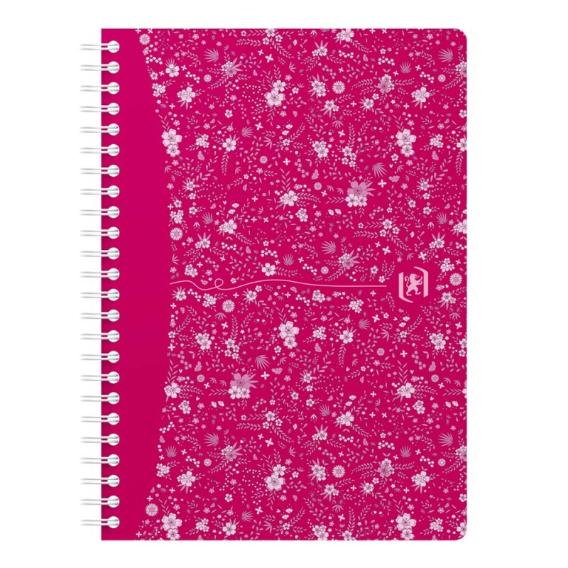 Zeszyt kołowy Oxford Flowers 90 g A5 96 ark. magenta