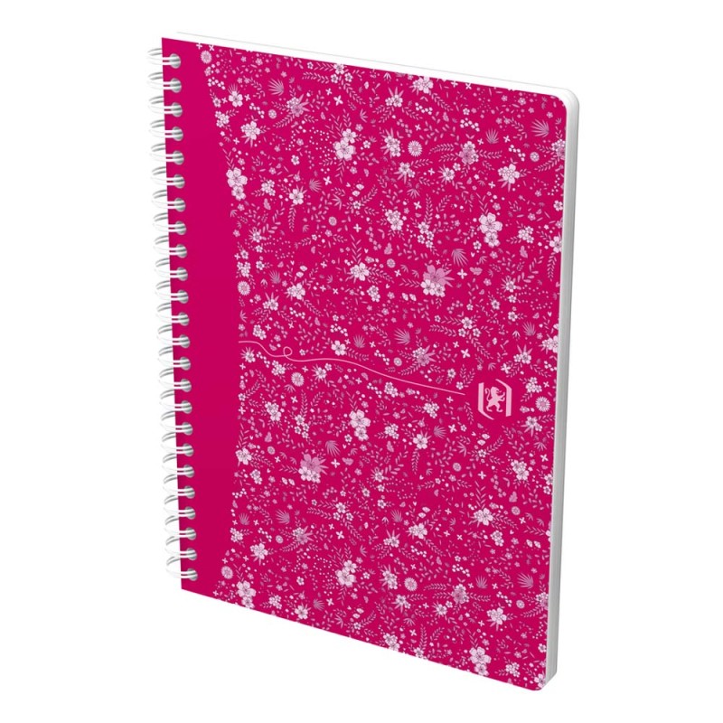 Zeszyt kołowy Oxford Flowers 90 g A5 96 ark. magenta