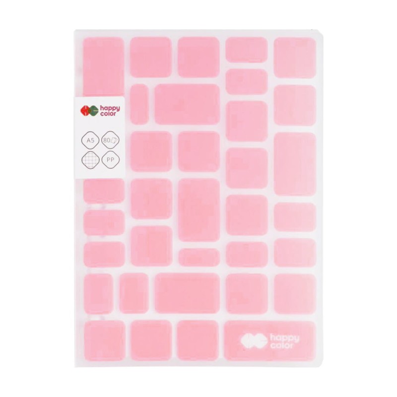 Kołobrulion Happy Color Trend A5 80 ark. różowy kratka