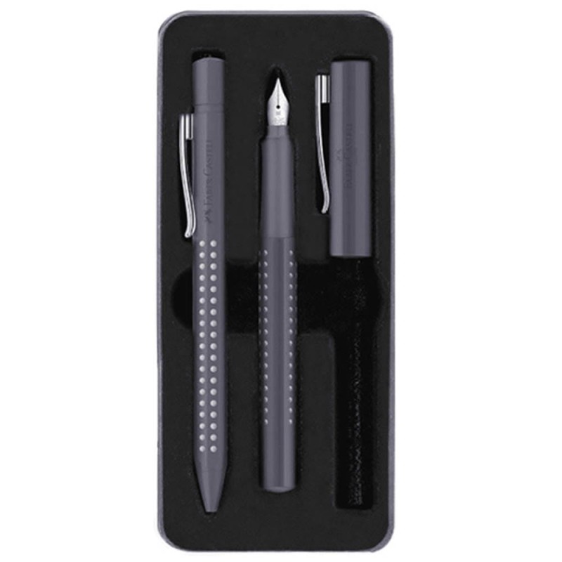 Zestaw prezentowy Faber-Castell pióro wieczne + długopis GRIP 2010 Dapple Grey