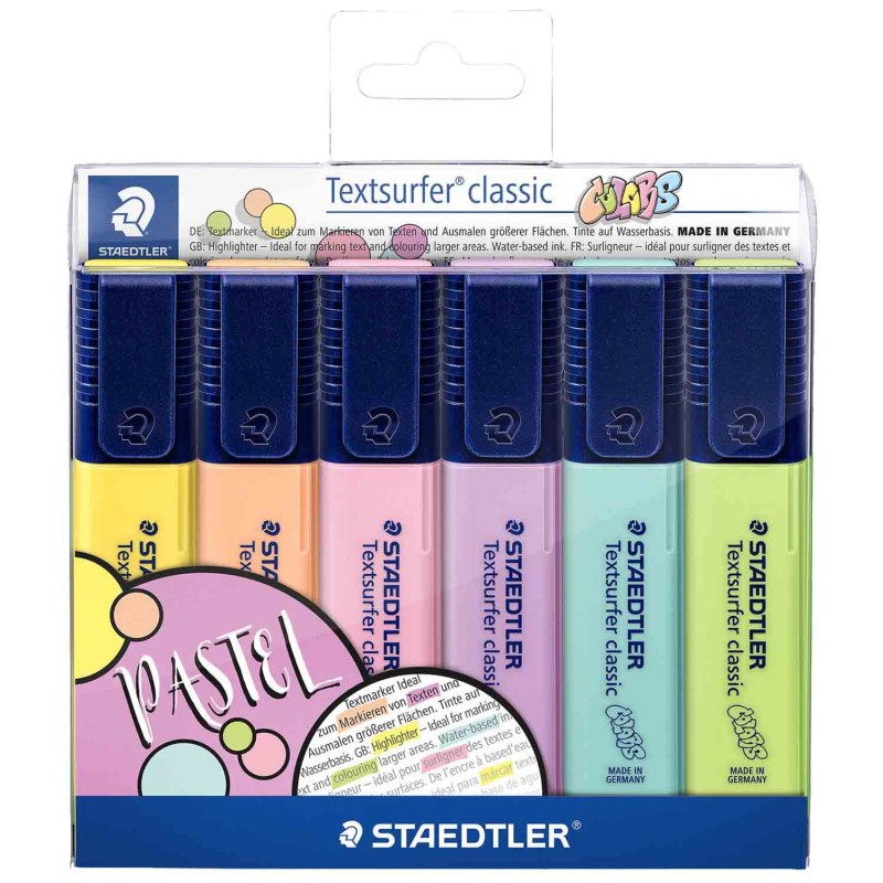 Zakreślacze Staedtler Textsurfer Classic Pastel 6 szt