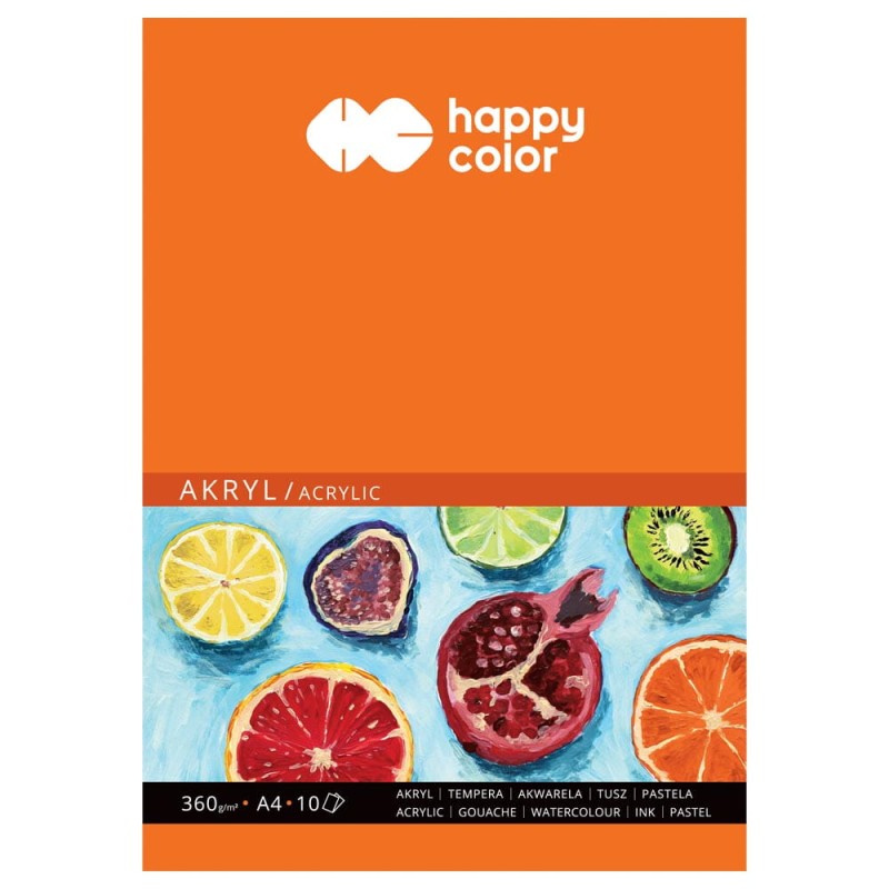 Blok do farb akrylowych Happy Color - A4, 360 g, 10 ark.