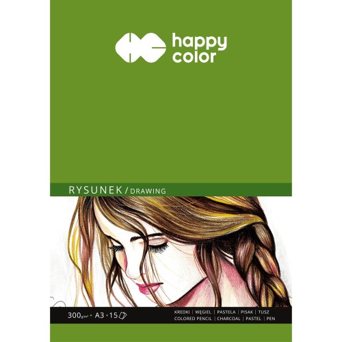 Blok do rysunku Happy Color Rysunek - A3, 300 g, 15 ark. 