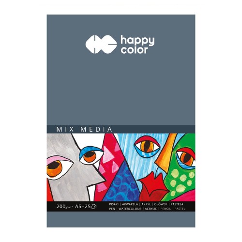Blok Happy Color Mix Media - A5, 200 g, 10 ark.