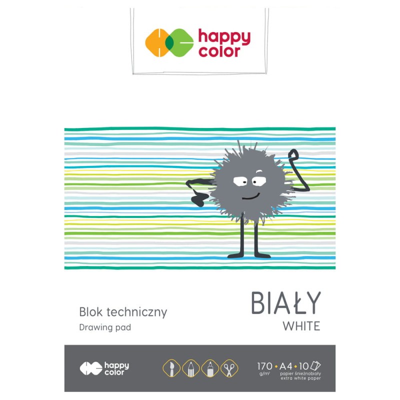 Blok techniczny Happy Color - A4, 170 g, 10 ark.