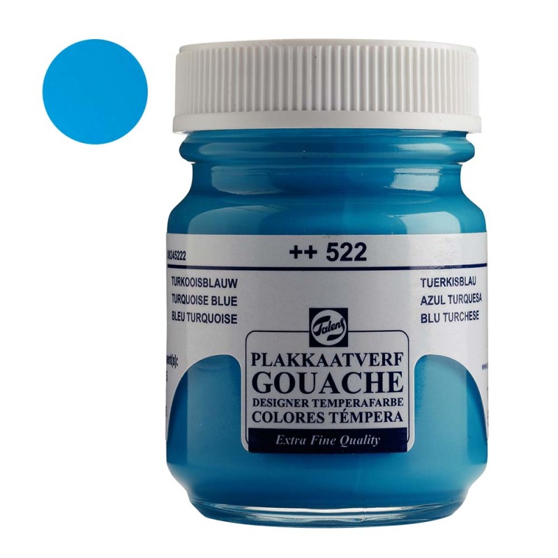 Farba Gouache Extra Fine Talens 50 ml - 522 Turquoise blue