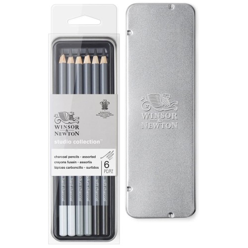 Węgiel w ołówku Winsor & Newton Studio Collection - 6 szt.