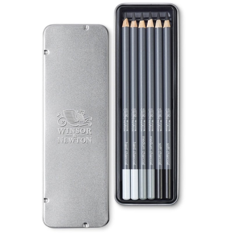 Węgiel w ołówku Winsor &amp; Newton Studio Collection - 6 szt.