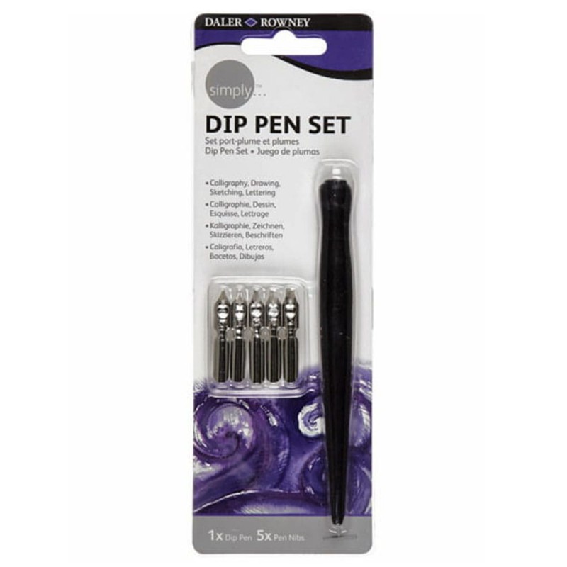 Zestaw 5 stalówek + obsadka Simply Daler Rowney.jpg