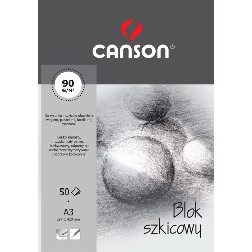 Blok szkicowy Canson Offset - A3, 90 g, 50 ark.