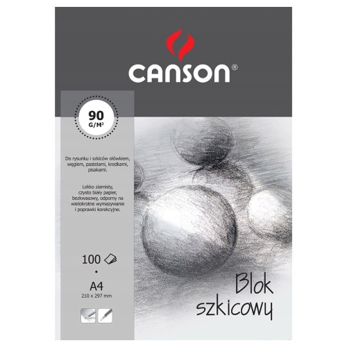 Blok szkicowy Canson Offset - A4, 90 g, 100 ark.