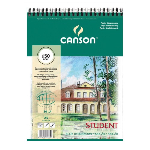 Blok do rysunku Canson Student spirala - A5, 150 g, 30 ark.
