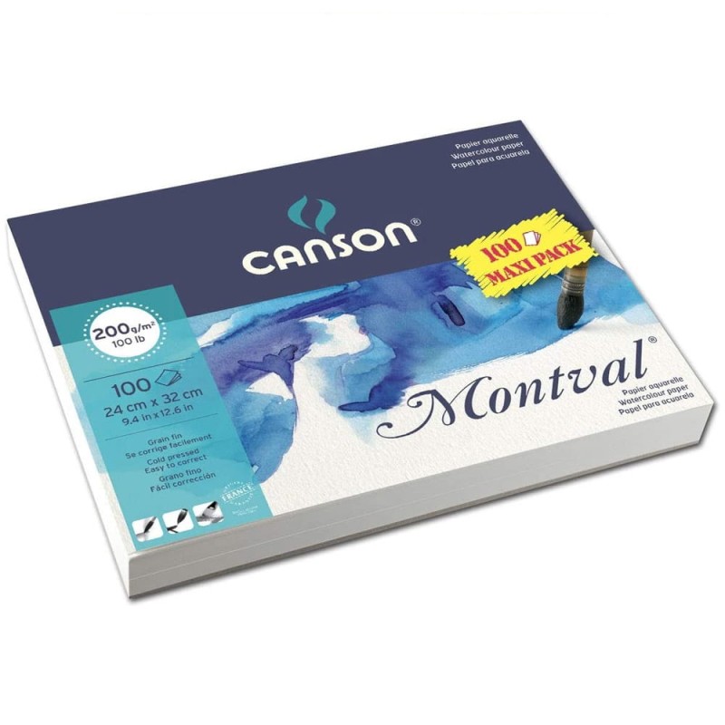 Blok do akwareli Canson Montval - 24 x 32 cm, 200 g, 100 ark.
