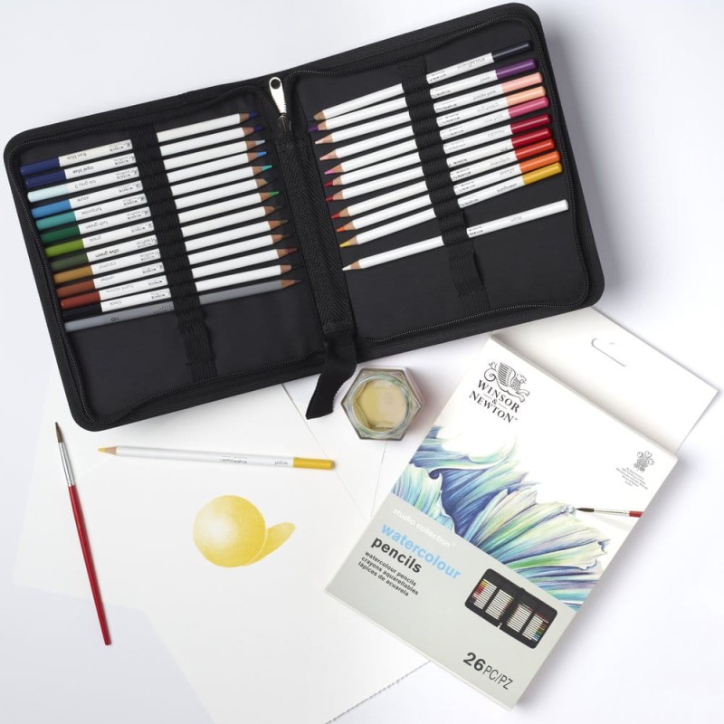 kredki akwarelowe w piórniku  Studio Collection Watercolour Pencils Wallet Set 27 el. Winsor &amp; Newton