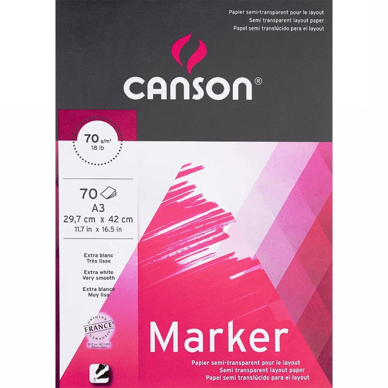 Blok do markerów Canson Marker Layout - A3, 70 g, 70 ark.