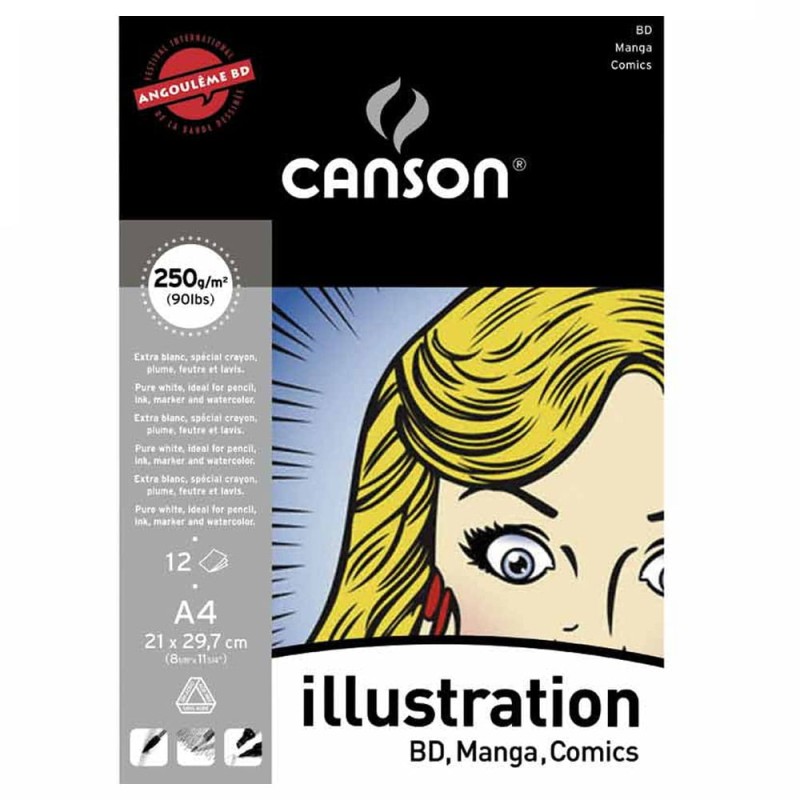 Blok do mangi i komiksów Canson Illustration Manga A4, 250 g, 12 ark. 02