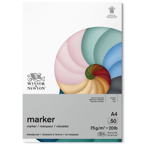 Blok do markerów Winsor & Newton Bleedproof - A4, 75 g, 50 ark.