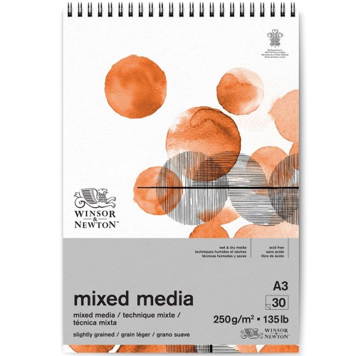 Blok na spirali Winsor & Newton Mixed Media - A3, 160 g, 30 ark.