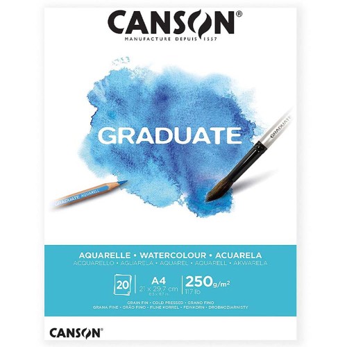 Blok do akwareli Canson Graduate Aquarelle - A3, 250 g, 20 ark.