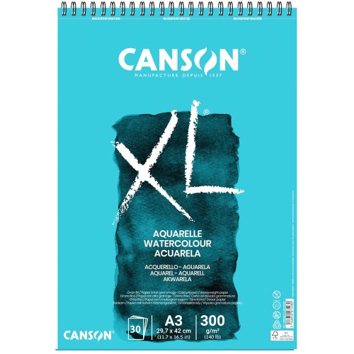 Blok do akwareli Canson Aquarelle XL - A3, 300 g, 30 ark.
