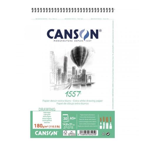 Blok na spirali Canson 1557 Dessin spirala - A5, 180g, 30 ark.