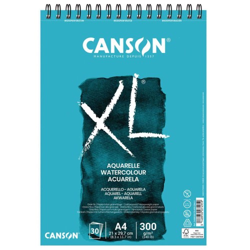 Blok do akwareli Canson Aquarelle XL - A4, 300 g, 30 ark.