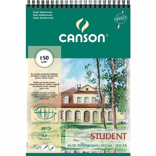 Blok do rysunku Canson Student spirala - A3, 150 g, 30 ark.