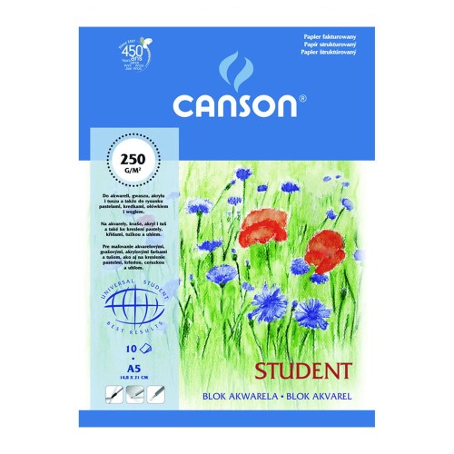 Blok do akwareli Canson Student - A5,  250 g, 10 ark.