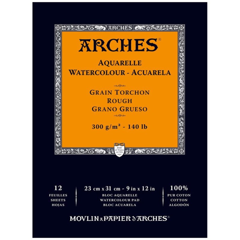Blok do akwareli Arches Grain Torchon - 23 x 31 cm, 300 g, 20 ark., rough