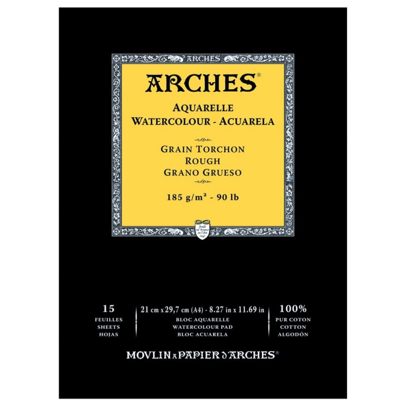 Blok do akwareli Arches Grain Torchon - A4, 185 g, 15 ark., rough